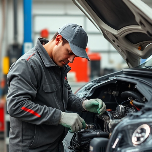 auto technician working