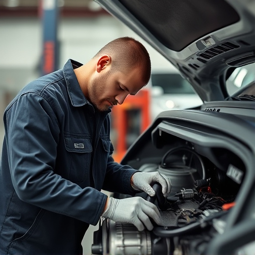 auto technician working