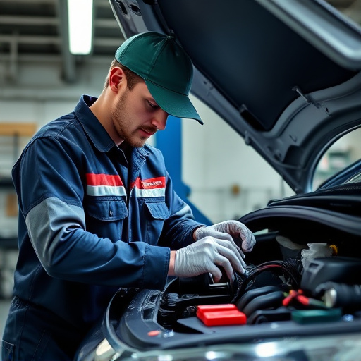 auto technician working
