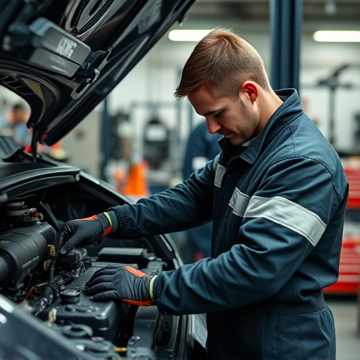 auto technician working