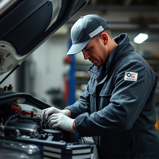 auto technician working