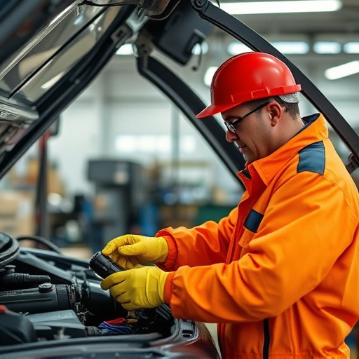 auto technician working