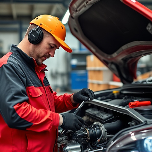 auto technician working