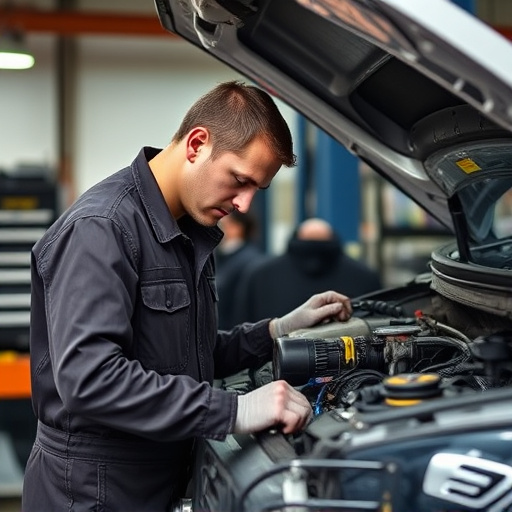 auto technician working