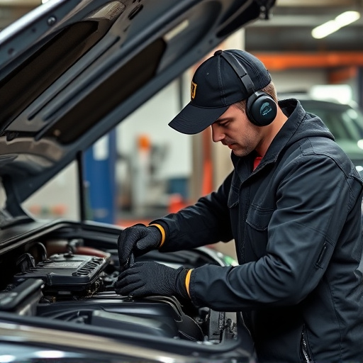 auto technician working