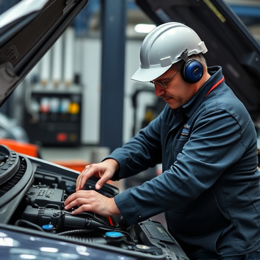 auto technician working