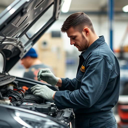 auto technician working