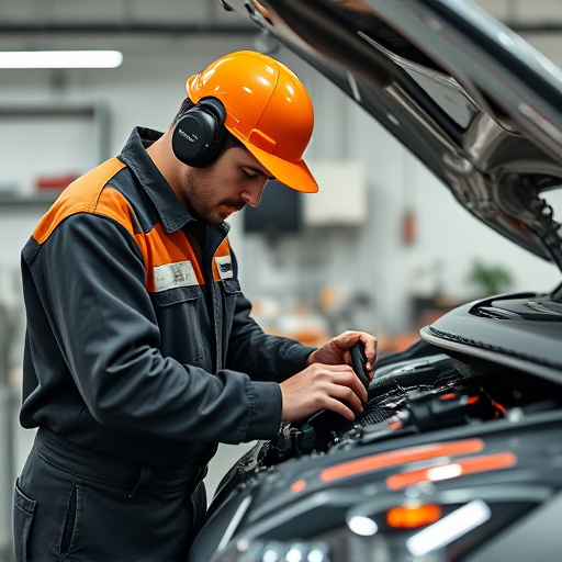 auto technician working