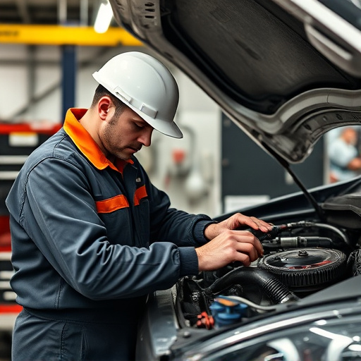 auto technician working