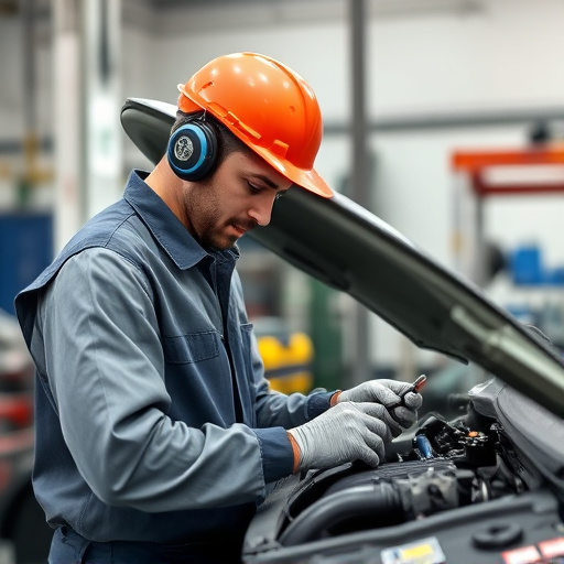 auto technician working