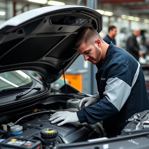 auto technician working