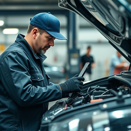 auto technician working