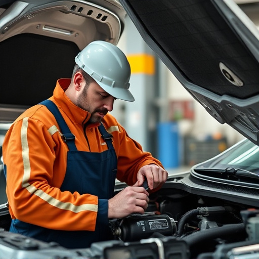 auto technician working