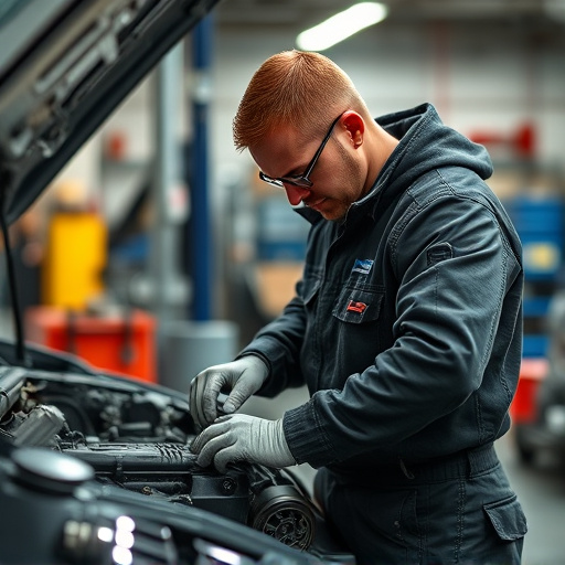 auto technician working