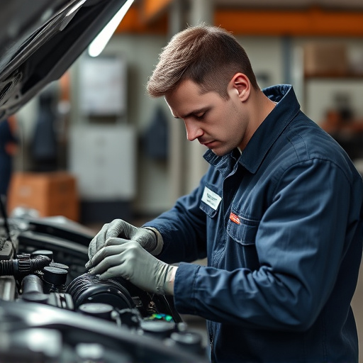 auto technician working