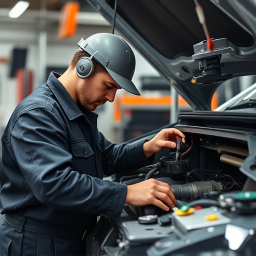 auto technician working