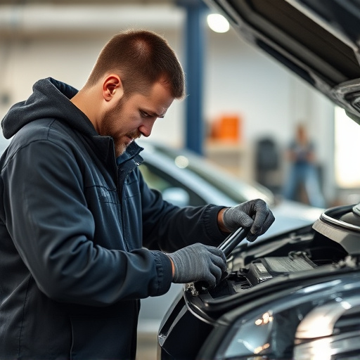 auto technician working