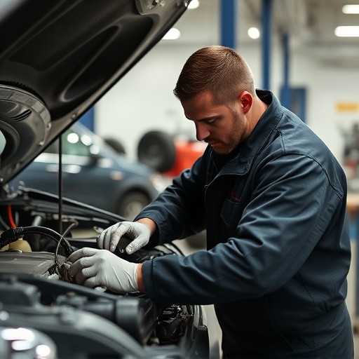 auto technician working