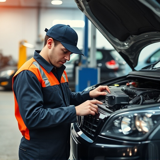 auto technician working