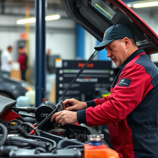auto technician working