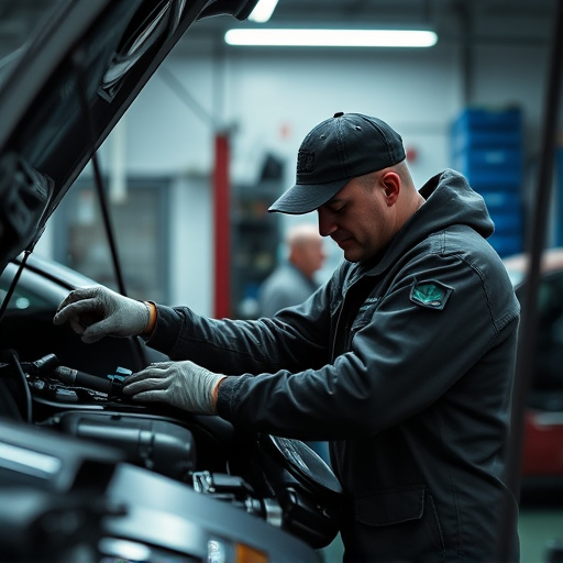 auto technician working