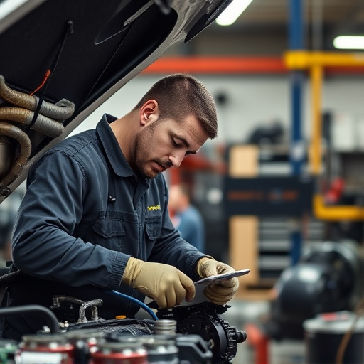 auto technician working