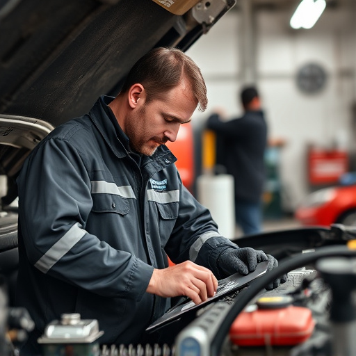 auto technician working
