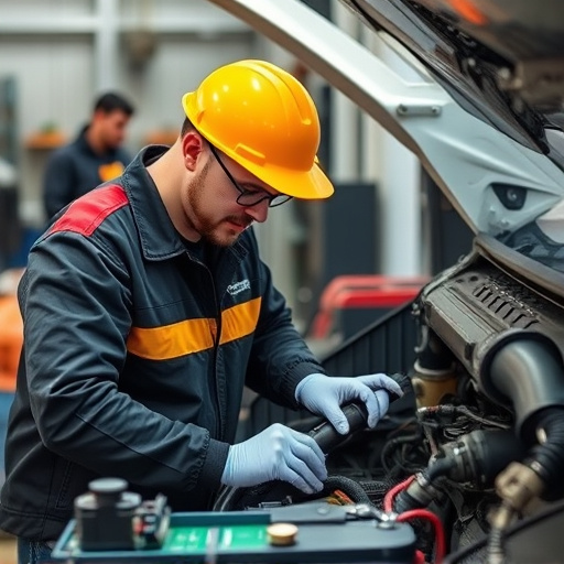 auto technician working