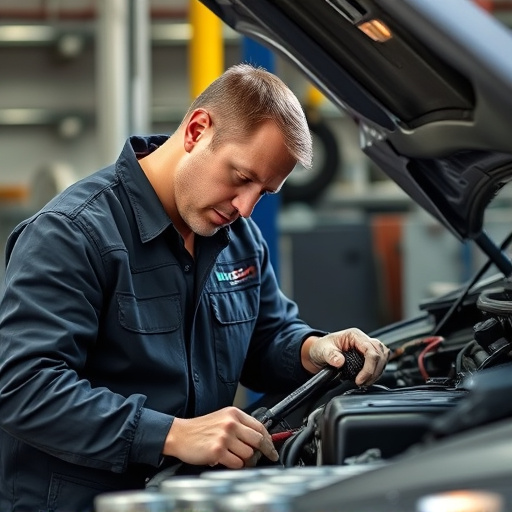 auto technician working