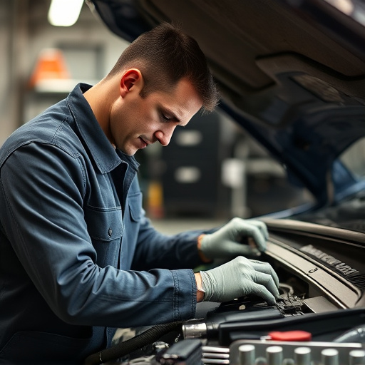 auto technician working