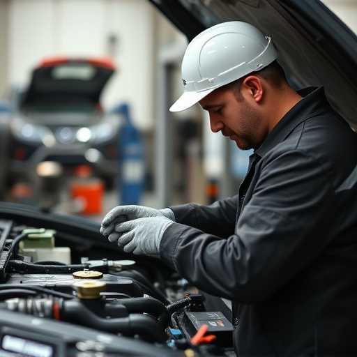 auto technician working