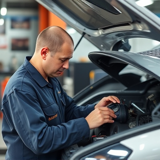 auto technician working