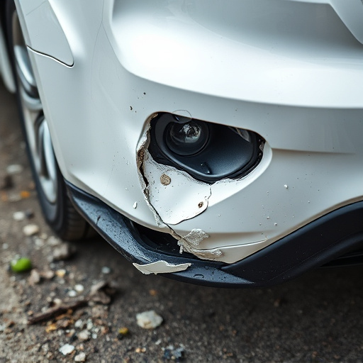 damaged car bumper