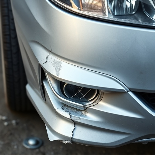 damaged car bumper