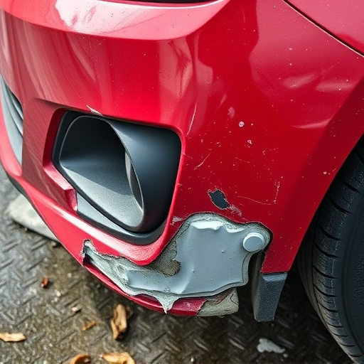 damaged car bumper