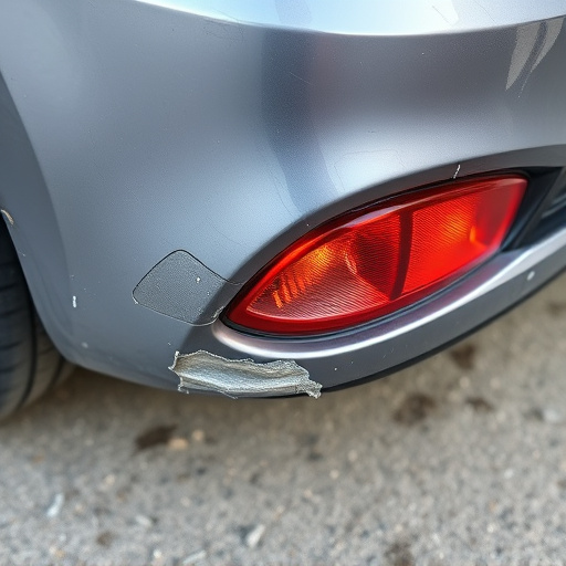 damaged car bumper