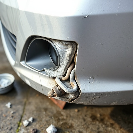 damaged car bumper
