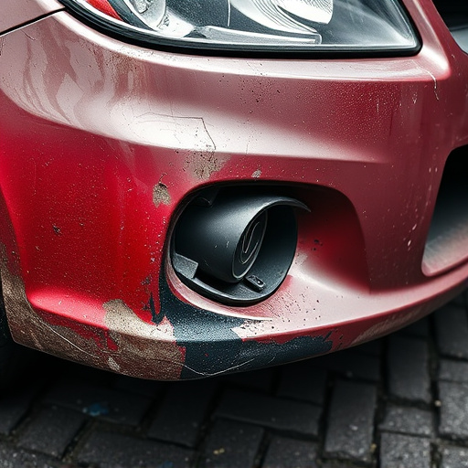 damaged car bumper