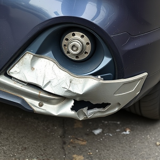 damaged car bumper