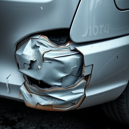 damaged car bumper