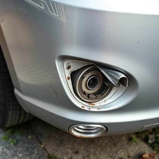 damaged car bumper