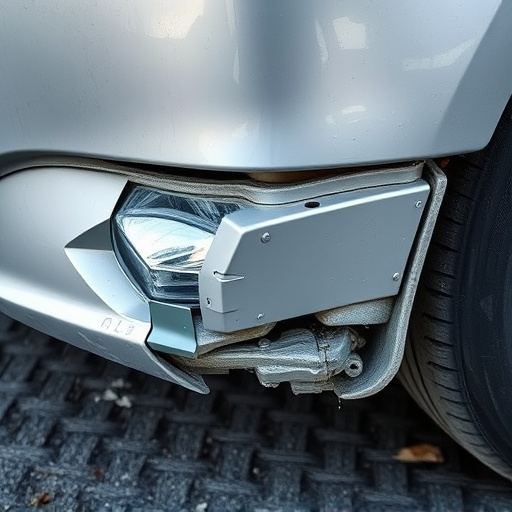 damaged car bumper