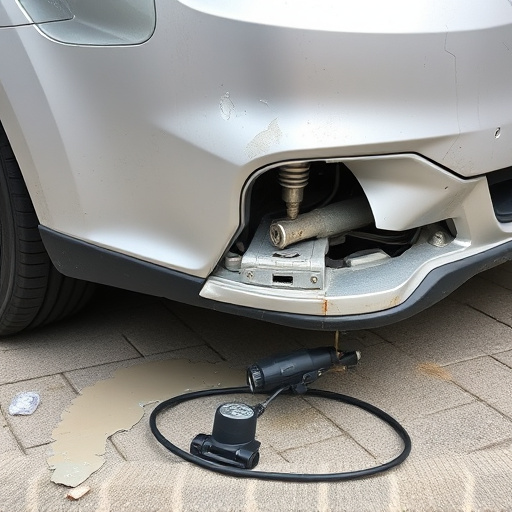 damaged car bumper