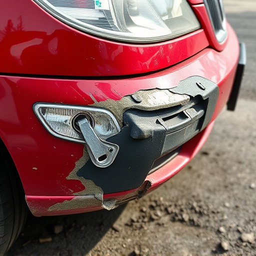 damaged car bumper
