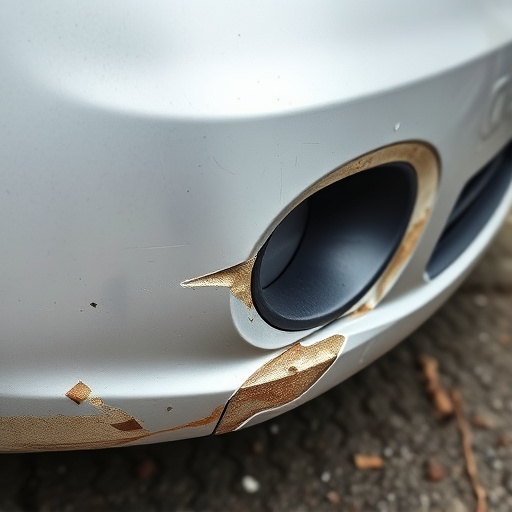 damaged car bumper