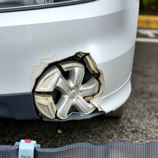 damaged car bumper