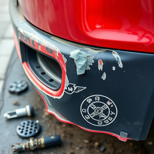 damaged car bumper