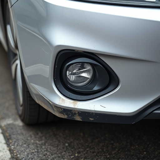 damaged car bumper