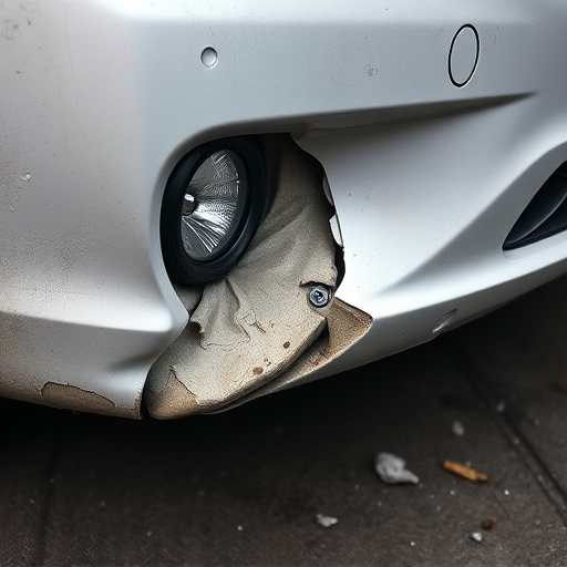 damaged car bumper