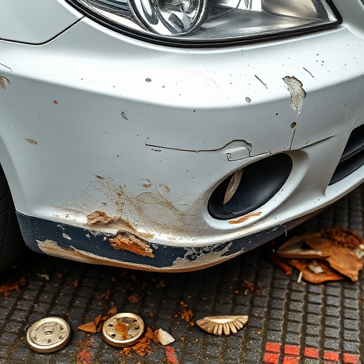 damaged car bumper